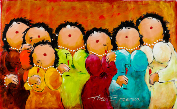 Colorful Life Dikke Dames schilderij Theo Broeren