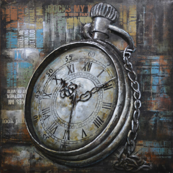 Metalen schilderij Ketting Horloge Classical Chain Watch GS-vierkant-514