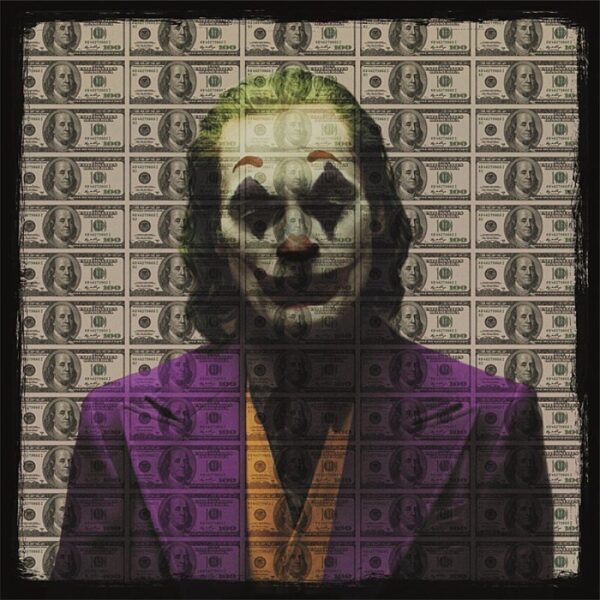 Aluminium schilderij The Joker van MondiArt Clown Jester Dollar MA-DIB1923