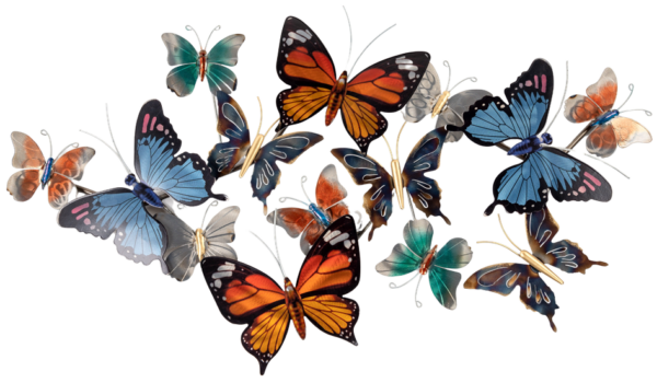 Metalen wanddecoratie Butterflies for Days Vlinders Kleurrijk FO-670427