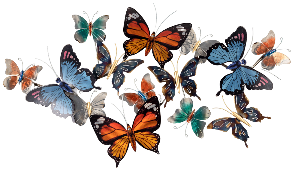 Metalen wanddecoratie Butterflies for Days Vlinders Kleurrijk FO-670427