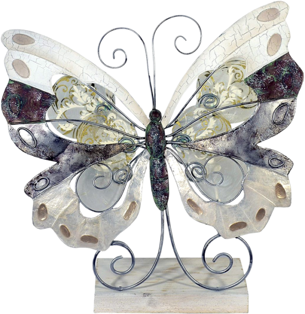 Metalen beeld Magical Butterfly met parelmoer Magische Vlinder MH-MC64113