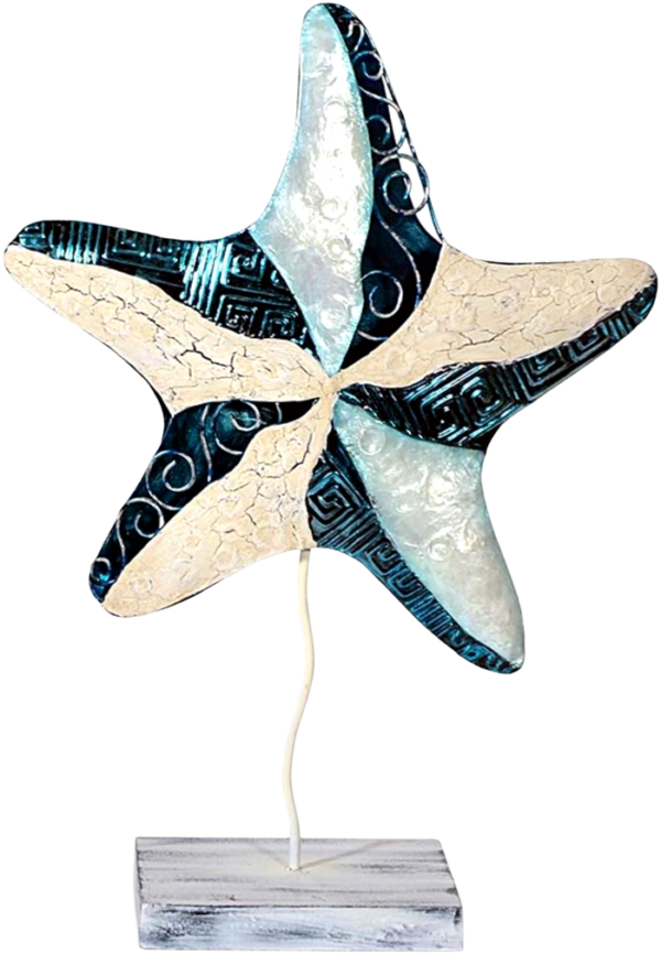 Metalen beeld Ocean Star met parelmoer Zeester Oceaan MH-64066