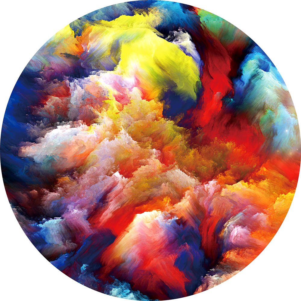 Rond glasschilderij Colorful Moment Kleurrijk Streken Wolken GS-S175