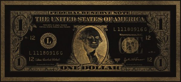 Ingelijst glasschilderij Dollar Washington van Mondiart Geldbiljet Amerikaan MA-GLB552
