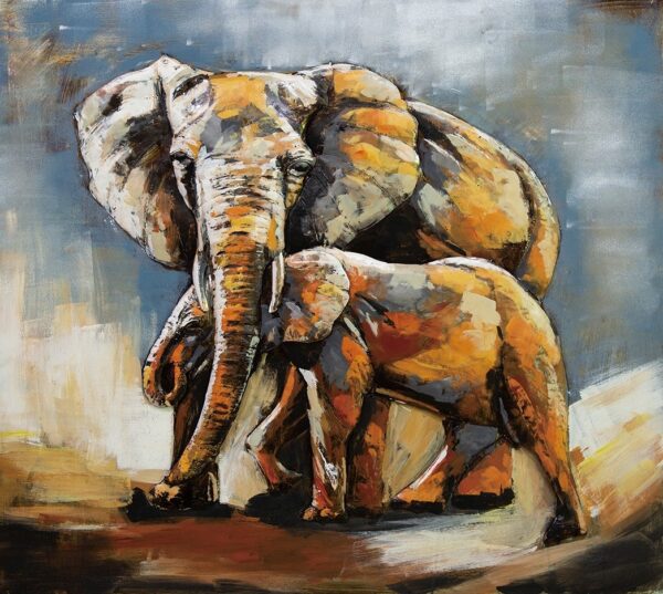 metalen schildeirj twee olifanten gs-640